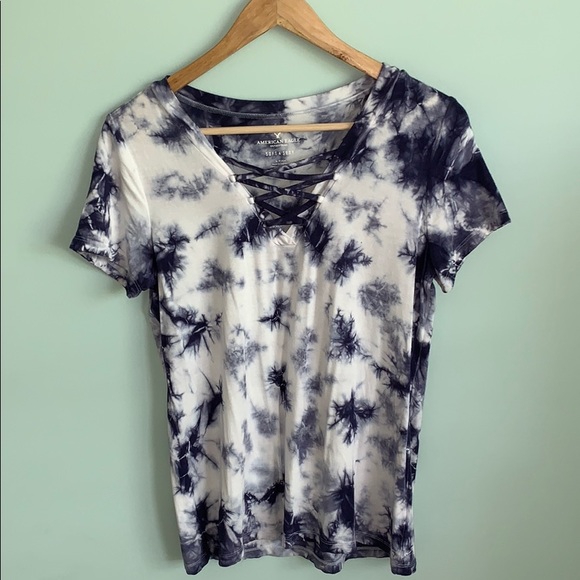 American Eagle Outfitters Tops - American Eagle Tie Dye Criss Cross Shirt
